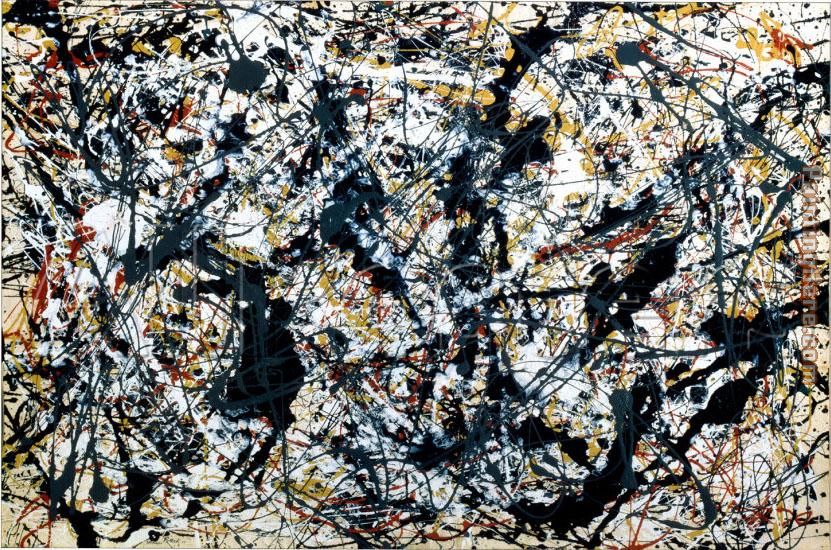 Silver On Black painting - Jackson Pollock Silver On Black art painting